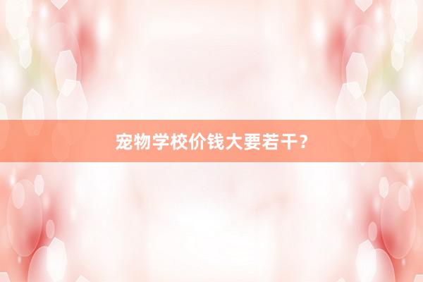 宠物学校价钱大要若干？